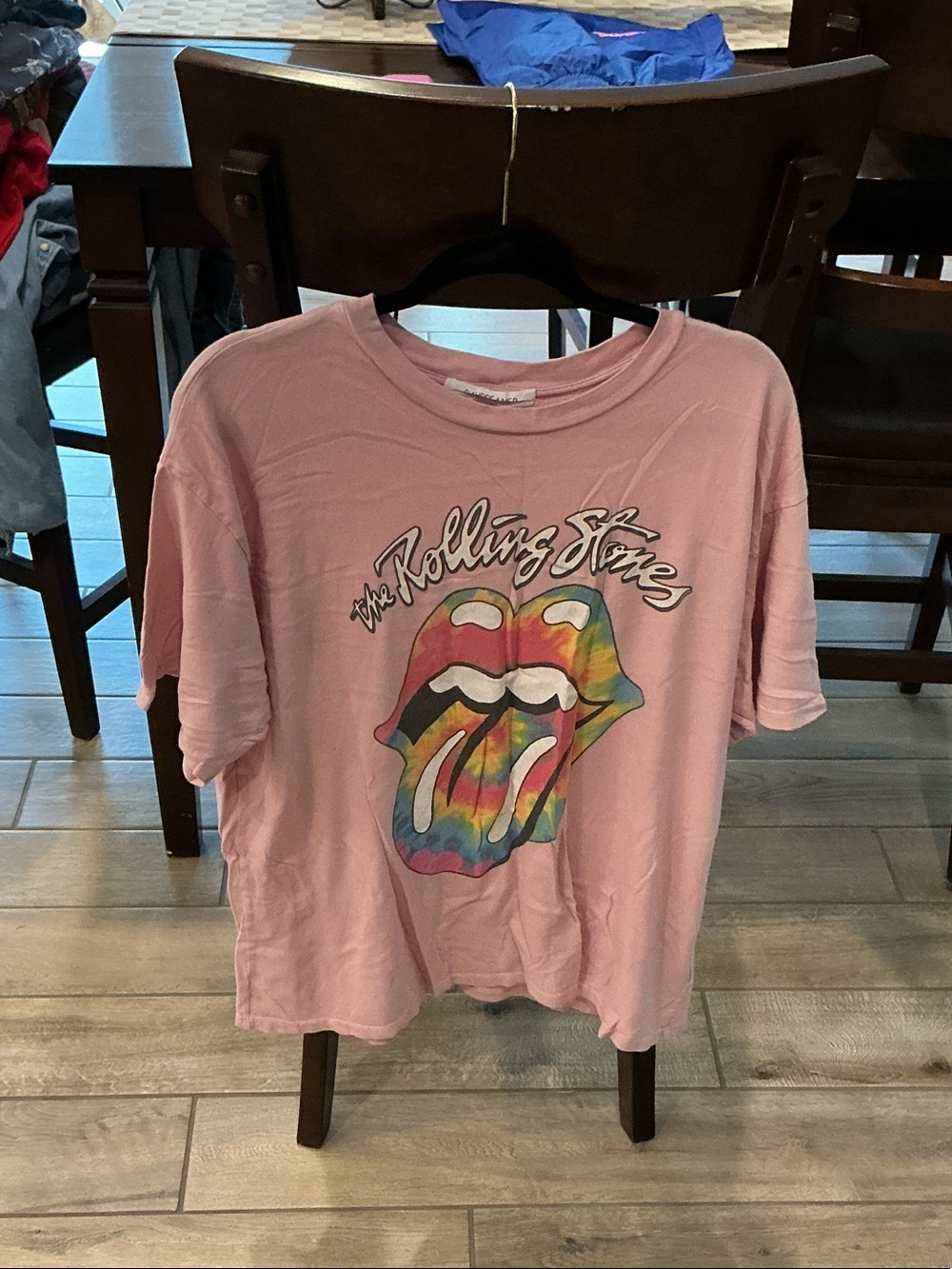 Daydreamer Pink Rolling Stones Tie-Dye Tongue Graphic Tee
